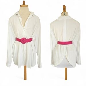 Yves Saint Laurent Rive Gauche Woven Cinch Waist Belt in Pink Size 28